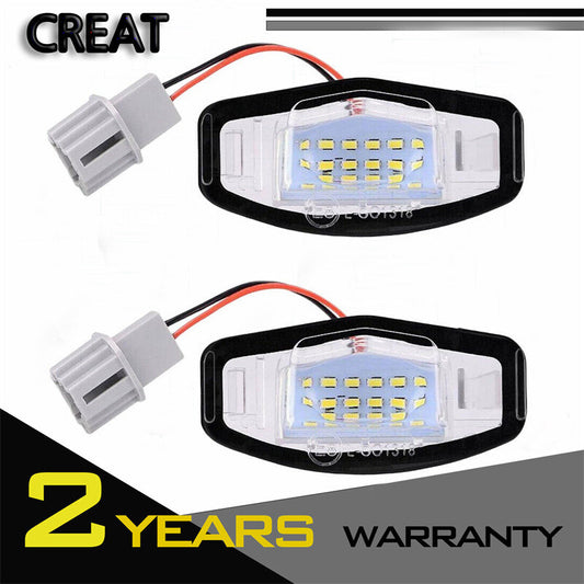 2-Piece LED License Plate Lights Direct 6K for Acura TL, TSX, MDX, for Honda for Civic , Accord