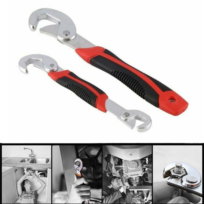2x Car Universal Portable Adjustable Quick Snap Grip Wrench Wrench Hand Tool Set