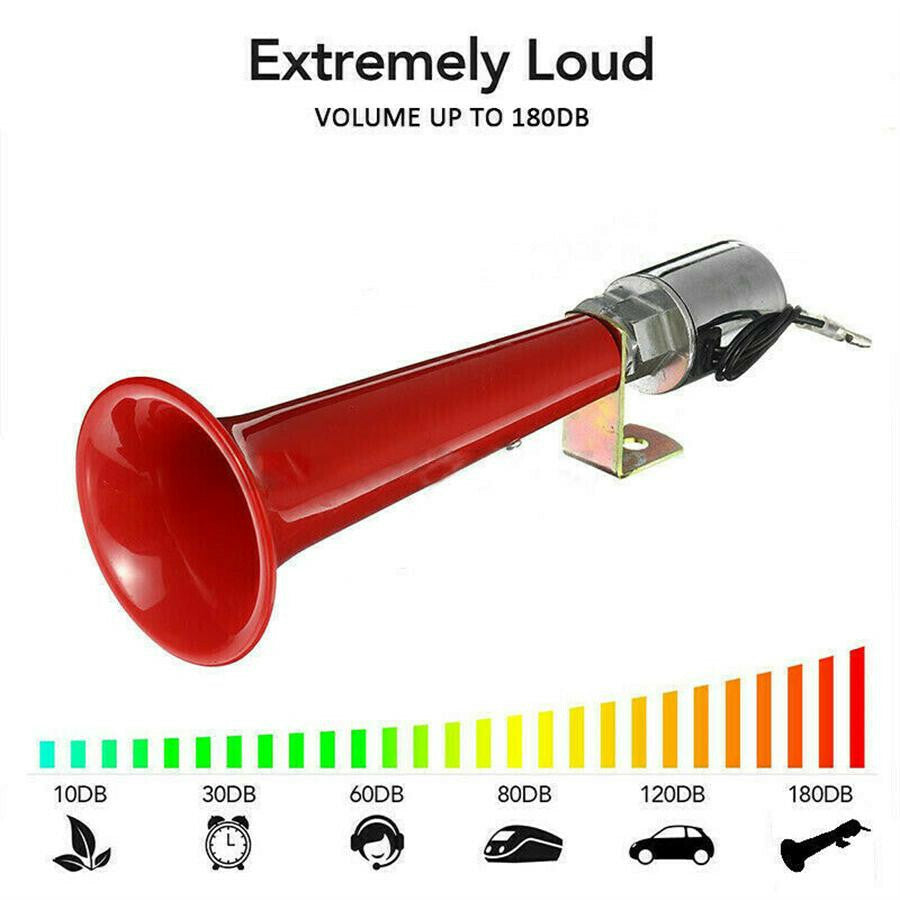 12V 180DB Super Loud Air Horn Compressor Single Trumpet For Truck Lorry Boat Car