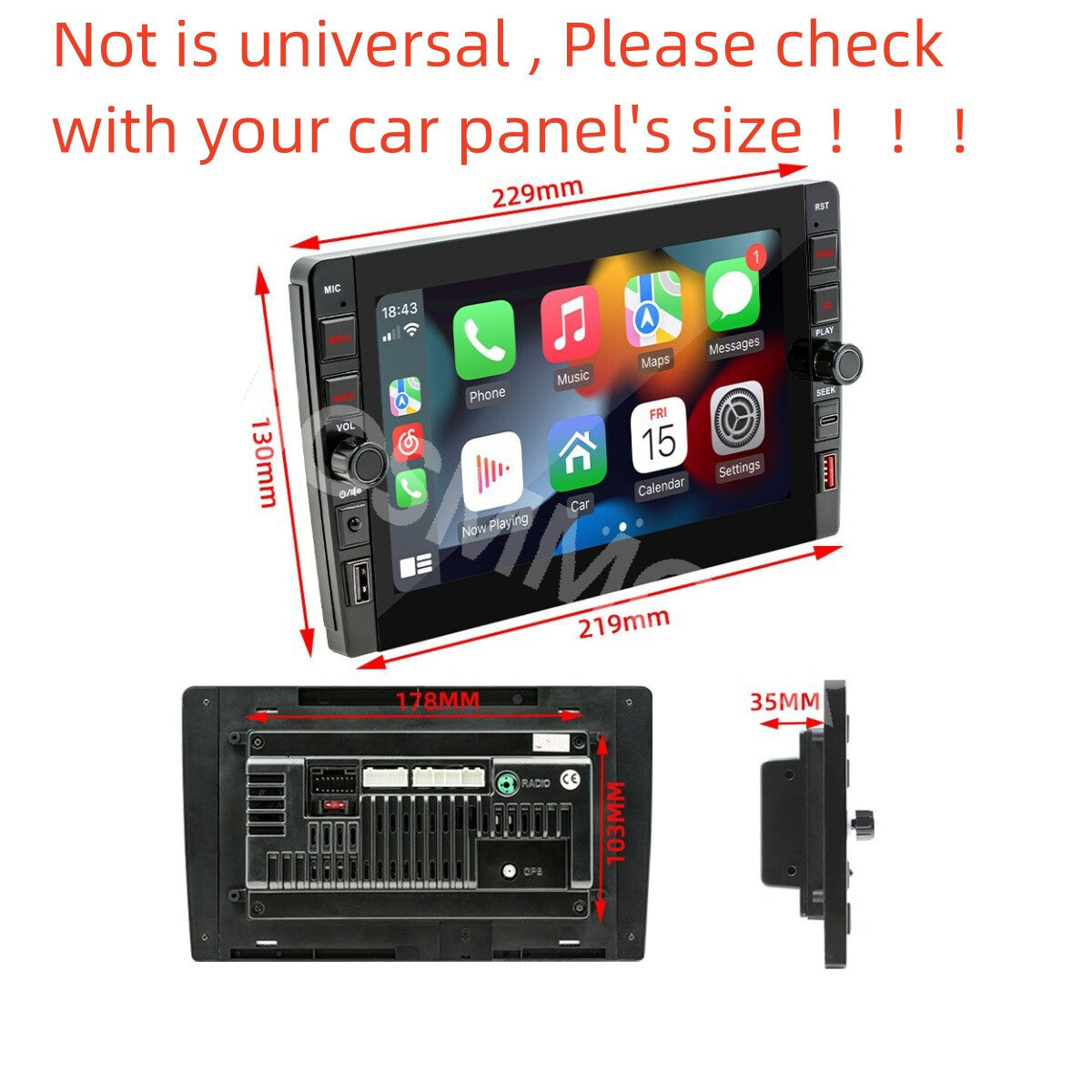 8in Android 12 For Apple Carplay Car Stereo Radio GPS Wifi 2 Din Backup Camera
