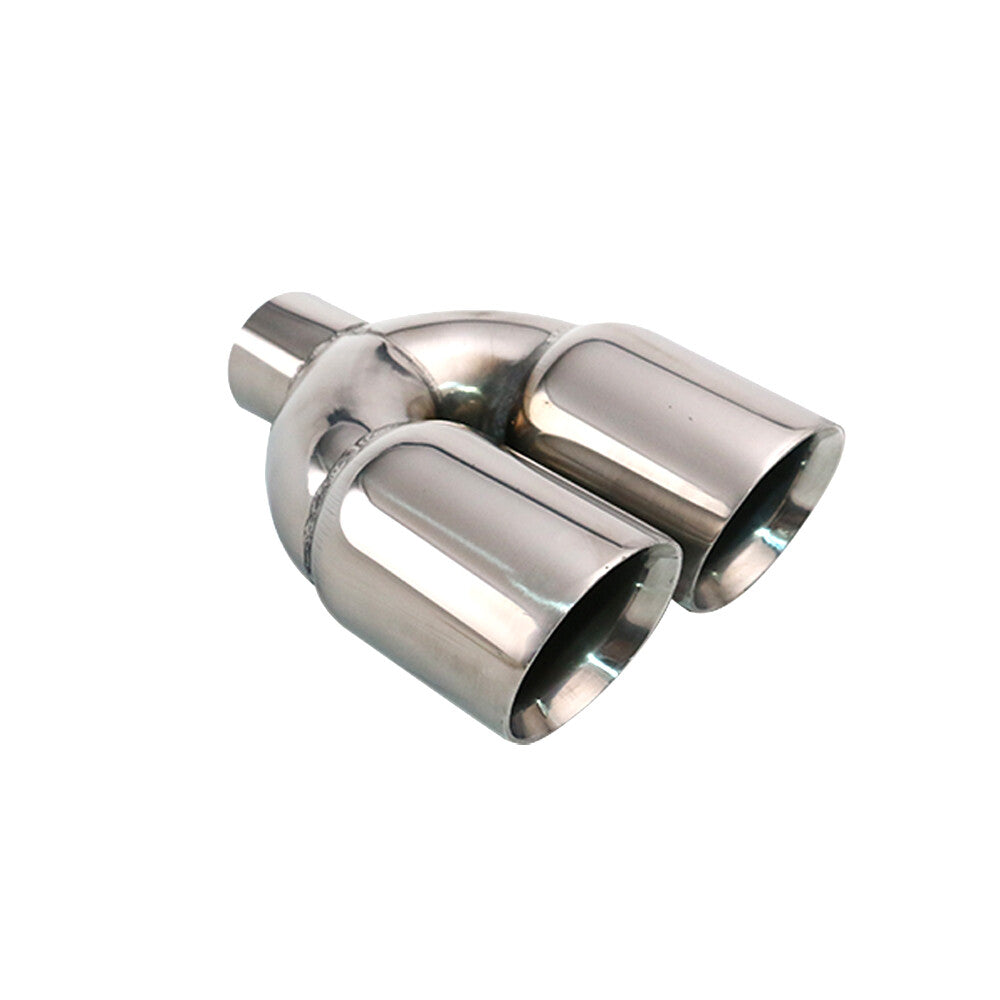 2'' ID 3'' OD Dual Exhaust Tip Double Wall Stainless Steel Exhaust Pipe Tip New