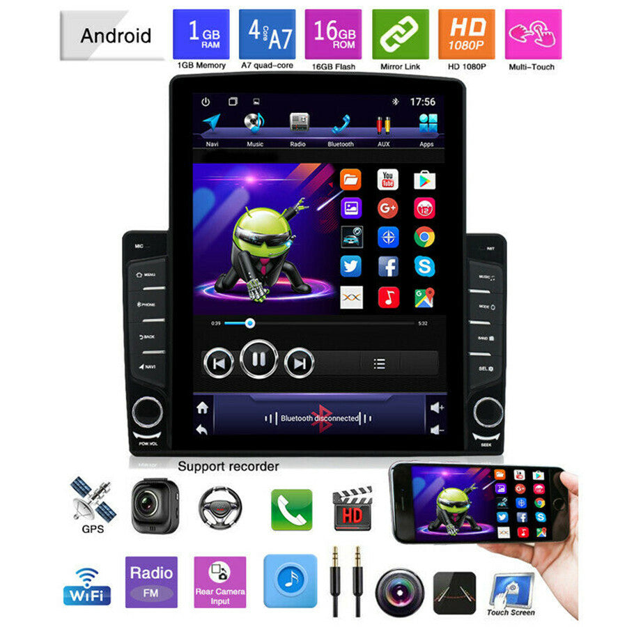 10.1in Android 8.1 Quad-Core Car Stereo Radio GPS Nav Wifi Mirror Link Player