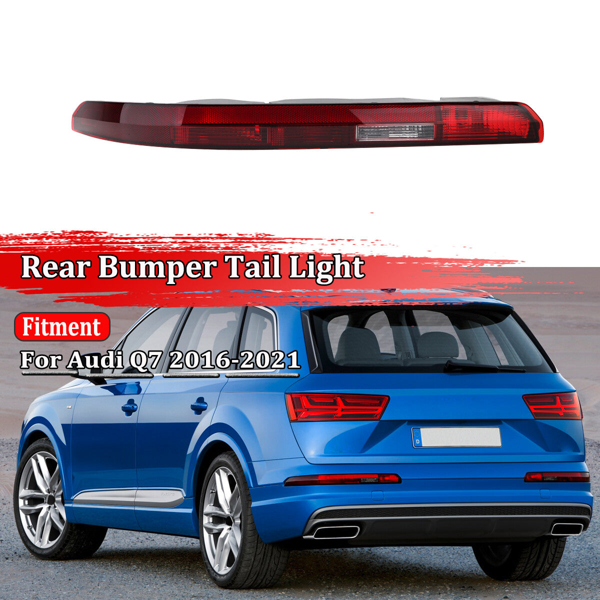 Left rear bumper stop light taillight reflector with 5 bulbs suitable for 2016-2021 for Audi Q7