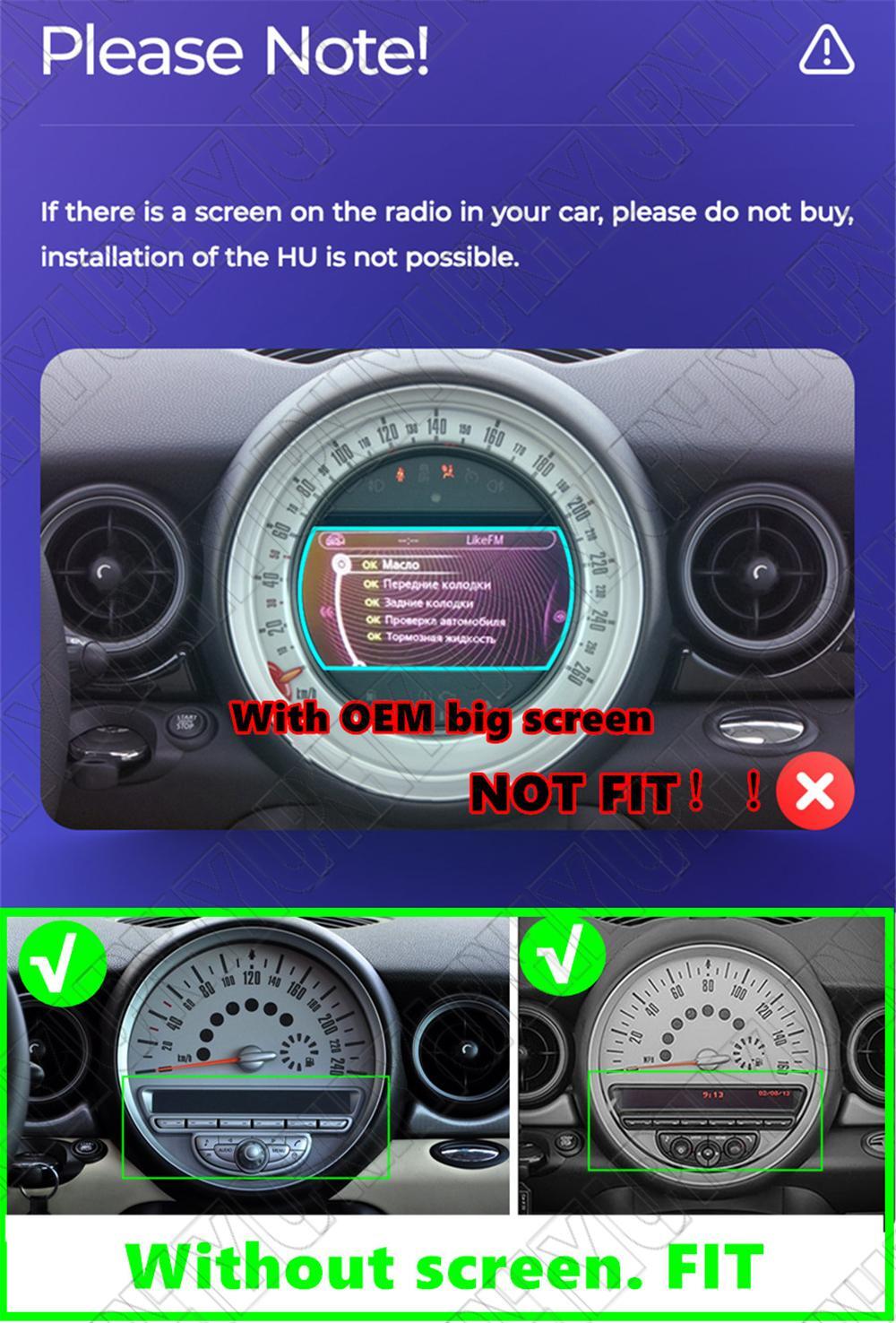 9 For 2007-2013 for BMW for MINI COOPER Carplay 4+32GB Stereo Radio GPS Nav Wifi Player