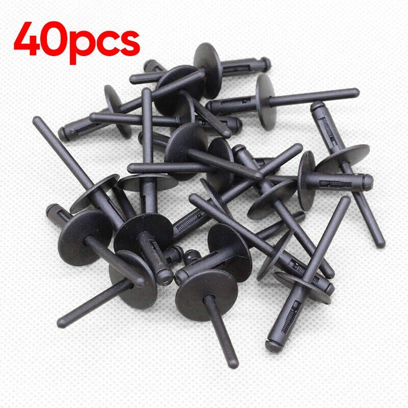 40 Pcs Car Rivets Fits Bumper Door Sill Fender Liner Wheel Well Rocker For