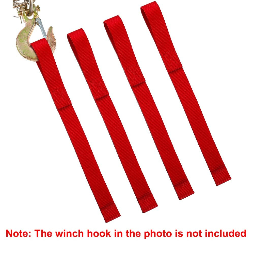 4PCS Car Winch Hook Pull Strap Winch Pull Tags Heavy Duty Winch Hook Pull Strap