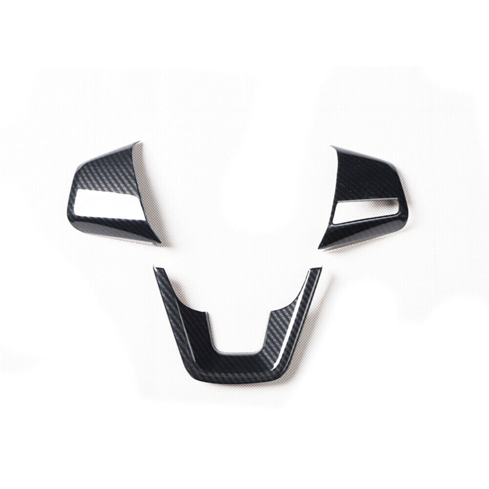 Car Steering Wheel Button Frame Trim 3PCS for Hyundai IX25 15-2019 Carbon Fiber