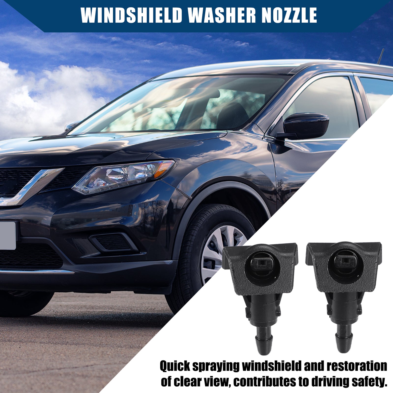 2PCS 28931ZW80A for Nissan Versa 1.6 L 1.8L 2009-12 Windshield Washer Nozzles