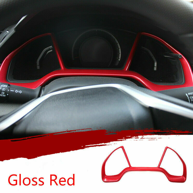 for Honda for Civic 2016-2021 Glossy Red ABS Dashboard Speedmeter Frame Cover Trim