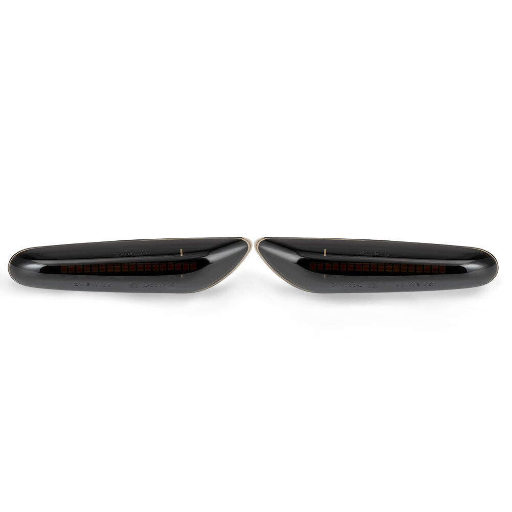 2PC for BMW 328i Smoked LED Side Marker Fender Light Sequential Turn Signal Lamp