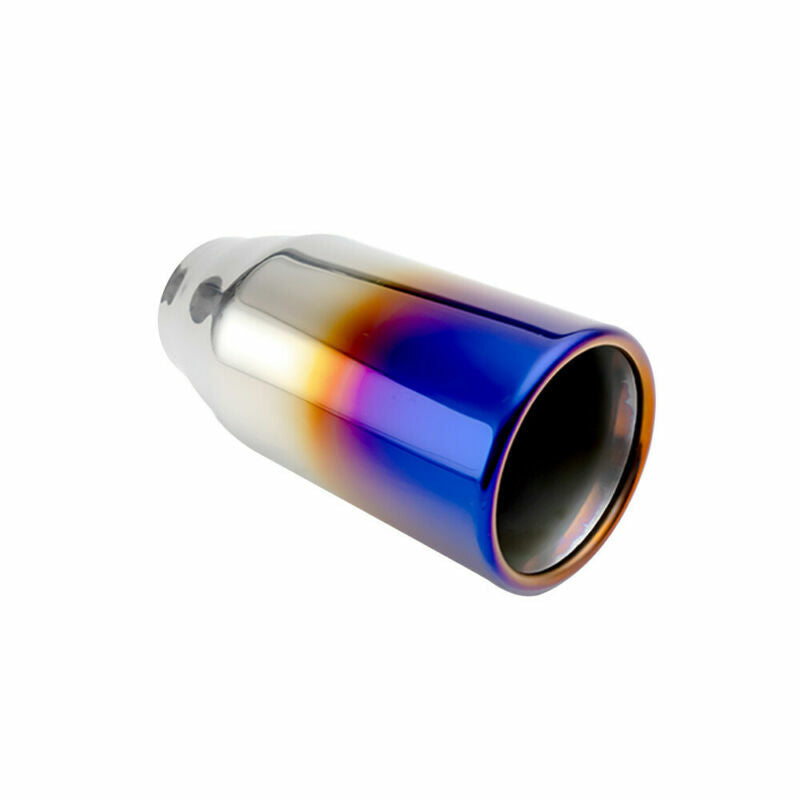 Blue Universal 2'' Inlet 3'' OD Exhaust End Tips Muffler Pipe Tip 150mm Length