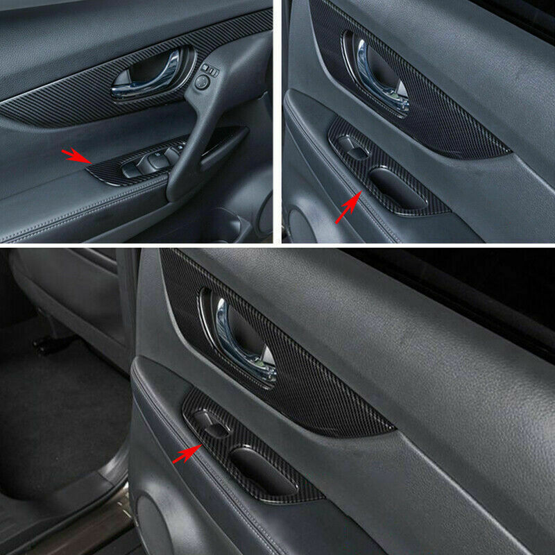 for Nissan Rogue Sport 2017-2021Carbon Fiber Window Lift Panel Switch Trim Cover