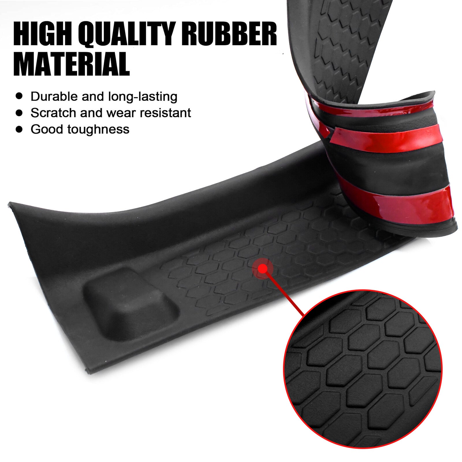 4x For 2020-2024 for Jeep Gladiator Rubber Door Sill Guards Entry Scuff Plate Cover