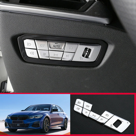 silver Headlight adjustment button Decoration for BMW 3 Series G20 330i 19-2020
