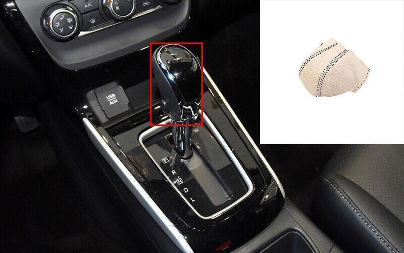 1PCS Beige Leather Console Gear Shift Knob Cover Trim for Nissan Sentra 13-2019