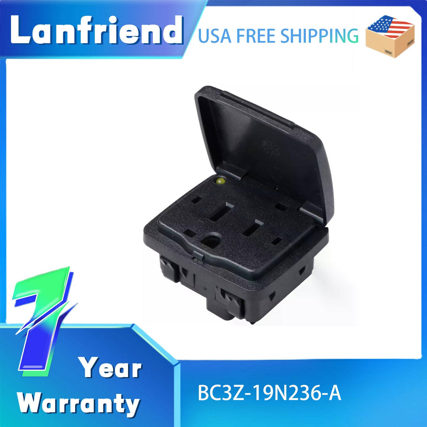 BC3Z19N236A Power Outlet Socket Fit for Ford F-150 Explorer 2011-2014