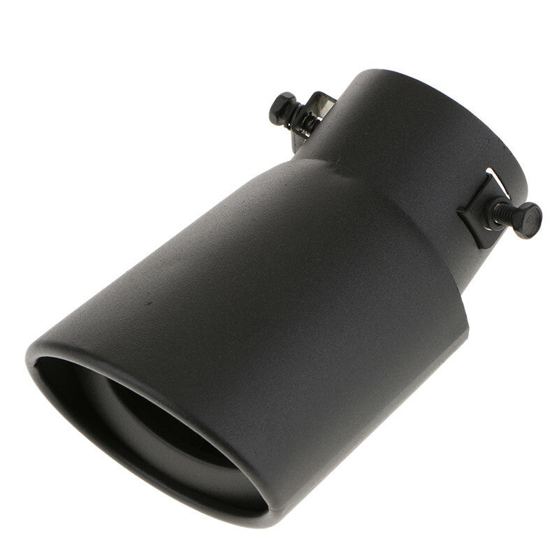 Black Matte Round Car Stainless Steel Exhaust Tail Throat Rear Muffler Tip Pipe