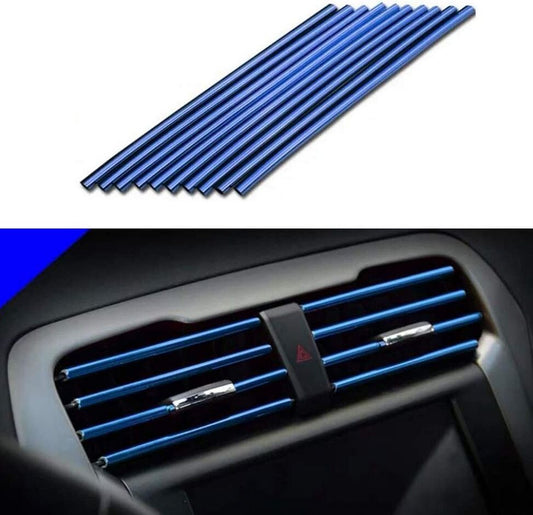 10-piece car air conditioning socket decorative molded trim strip in blue for Mercedes-Benz