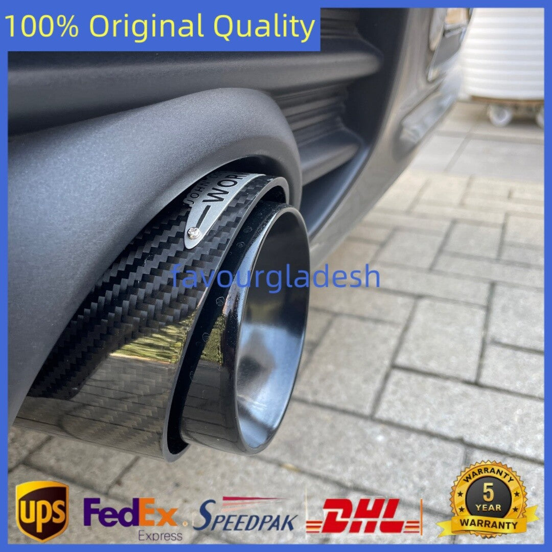 Black Carbon Fiber Steel Exhaust Pipe Tail Muffler Tip For Cooper F54 F55 F56