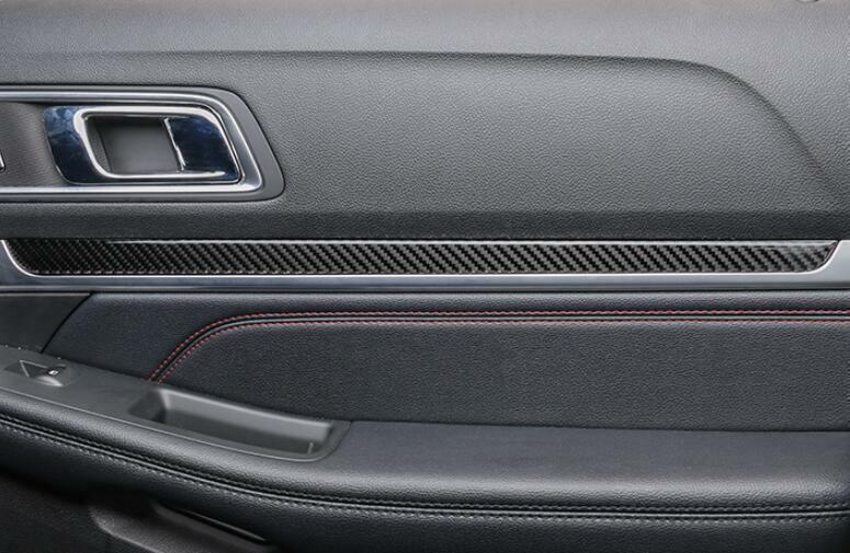 Inner Door Panel Cover Trim 4PCS for Ford Explorer 2016-2019 Real Carbon Fiber