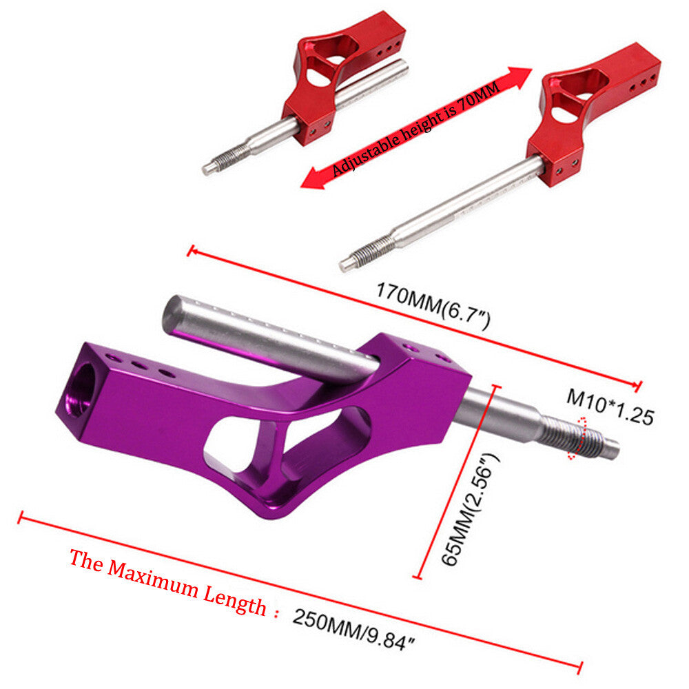 Purple Aluminum Shift Knob Extension Adjustable Lever Extender Gear Shifter
