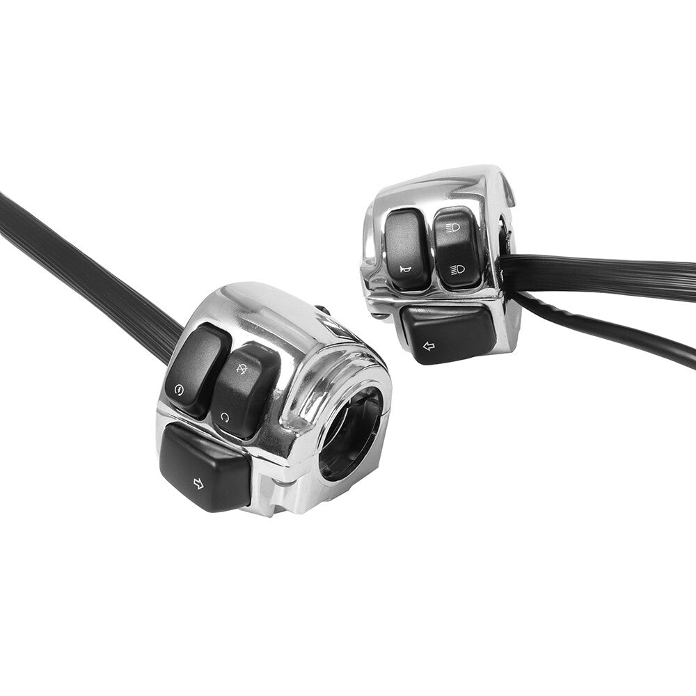 Chrome 1 25mm Handlebar Controls Switches+Wiring Harness for Harley Sportster