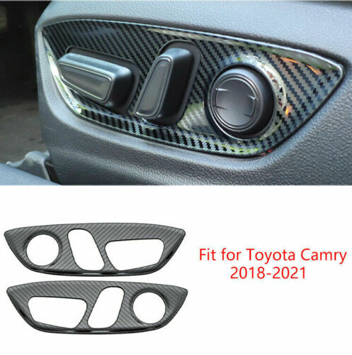 for Toyota for Camry 2018-2023 Carbon Fiber for Seat Adjustment Button Panel Cover Trim