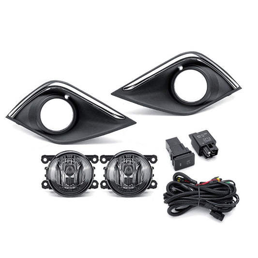 pair of chrome-plated front bumper fog light covers for Mitsubishi Outlander 2016-2019