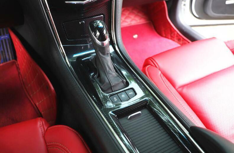 for Cadillac ATS ATS-V 2013-2019 Carbon Fiber Center Console Gear Shift Panel 4X