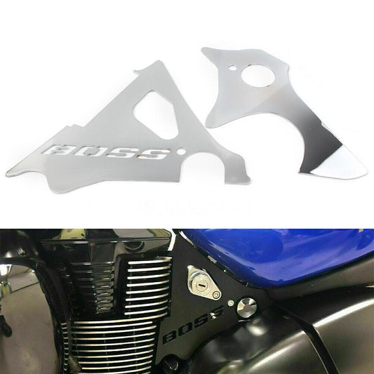 2 Pcs for Suzuki Boulevard M109R Engine Side Covers Frame Fillers Keyhole Chrome