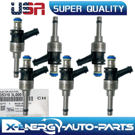 6PCs 35310-3L000 Fuel Injector for Hyundai for Genesis G80 G90 for Kia K900 Stinger