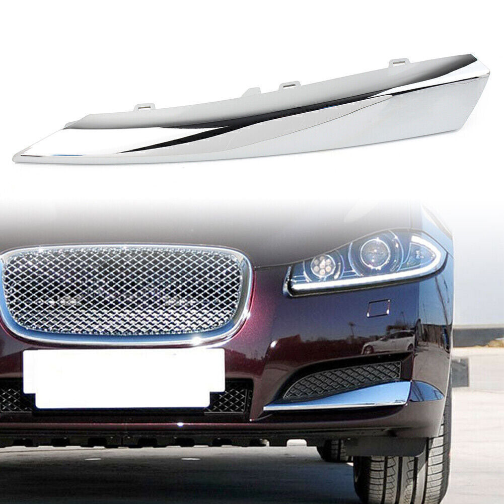 Left Front Side Grille Grill Chrome Molding Trim ABS Fit for Jaguar XF 2012-2015