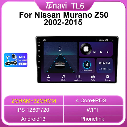 02-15 Android for Nissan Murano Z50 GPS Screen Car Radio Multimedia Video Player