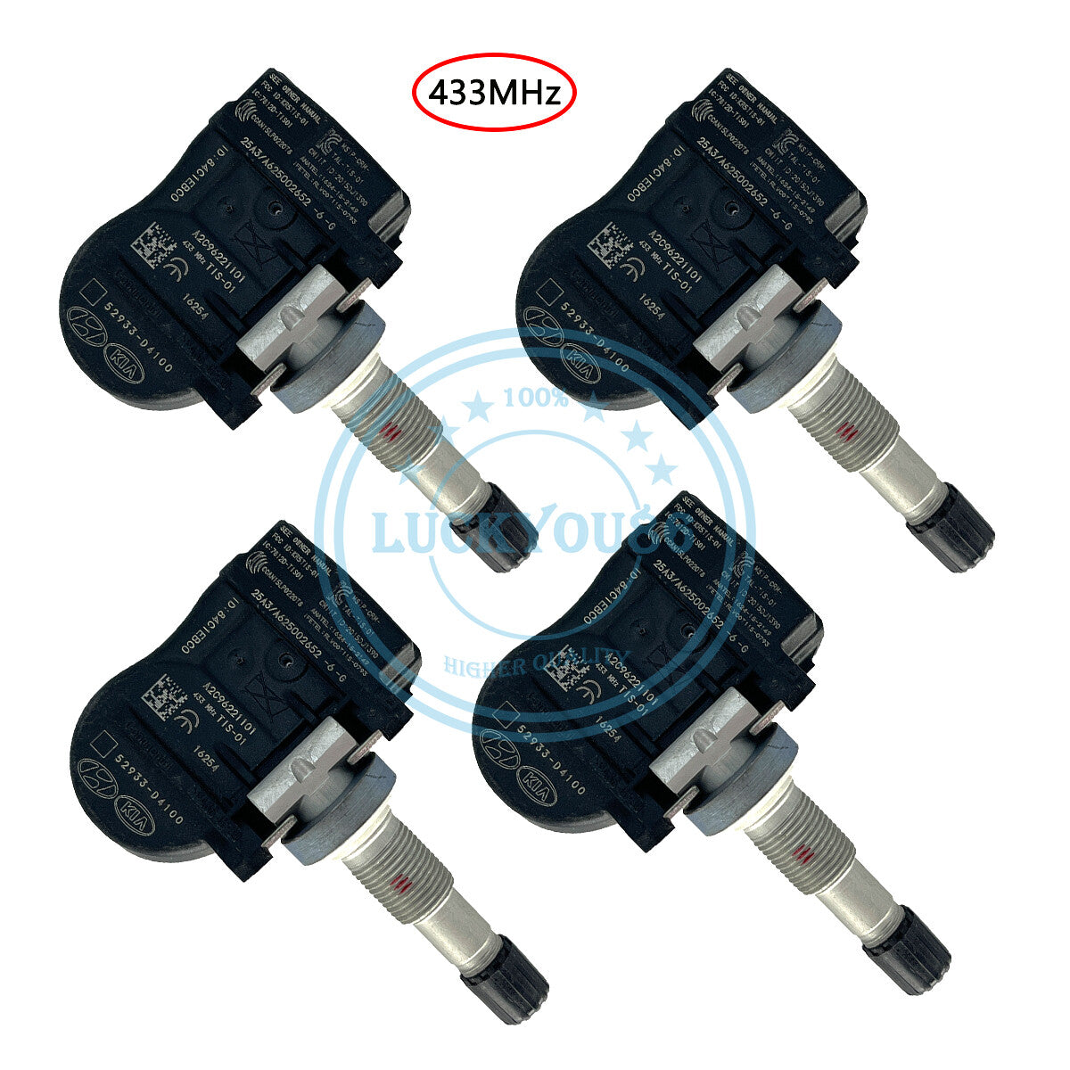 4PCS Tire Pressure Monitor Sensor for Hyundai for KIA for Genesis 52933-D4100 433MHz