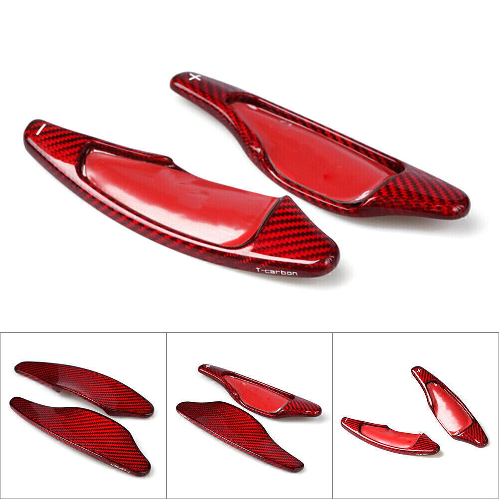 Steering Wheel Shift Paddle Extension Red Carbon Fiber Fit for Chevrolet for Corvette C7