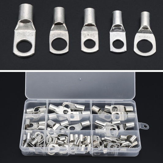 90¡Á Automotive copper tube terminal battery welding cable connector with crimped ring
