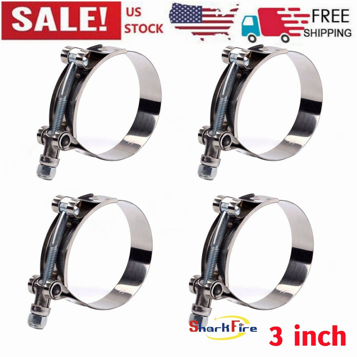3-inch T-BOLT clip silicone stainless steel hose turbocharger 77-87 mm