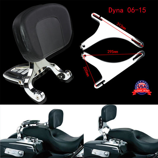 Adjustable Multi-Purpose Driver  Passenger Backrest Fit for Harley Dyna 06-17