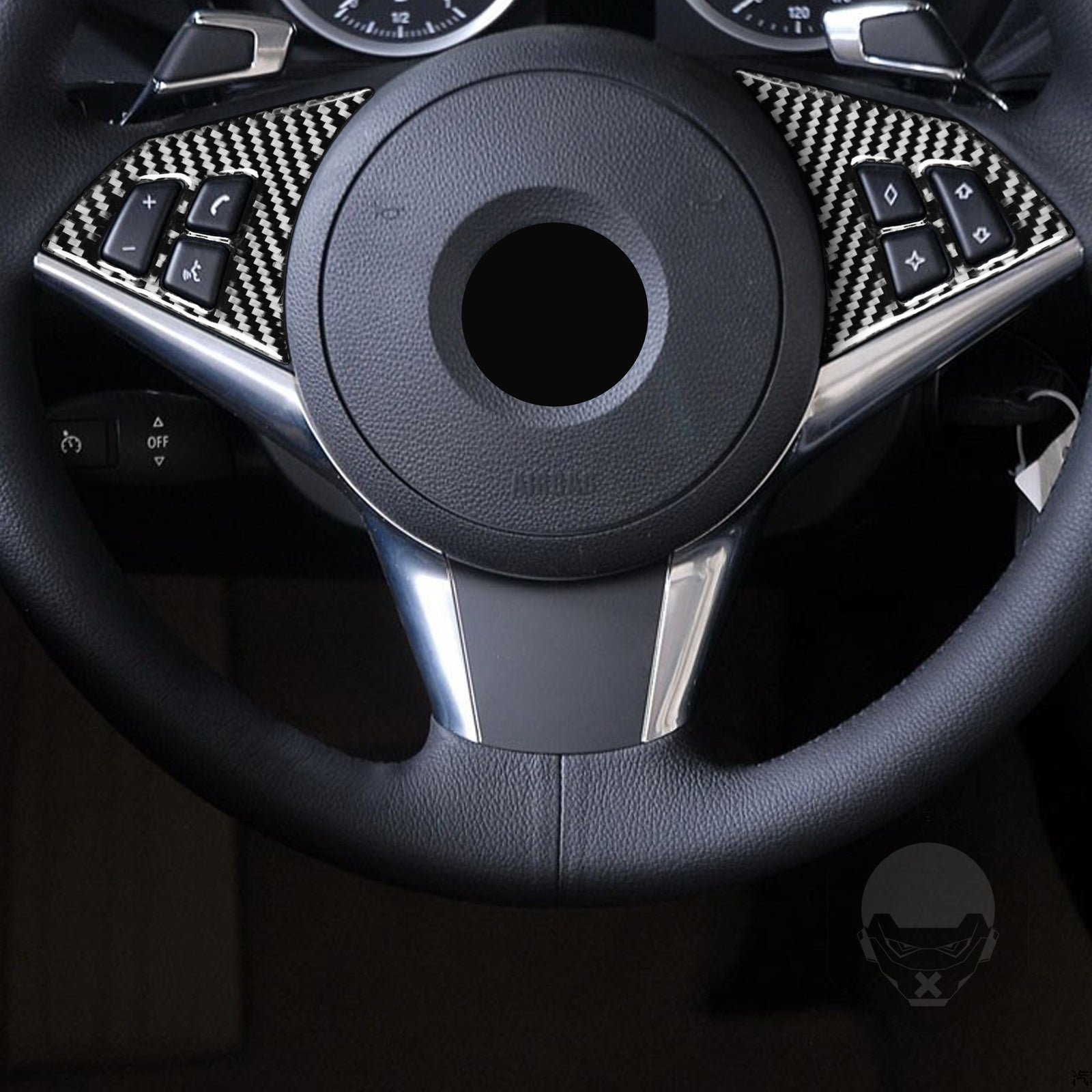 2X Carbon Fiber Steering Wheel Trim for BMW 6 Series E63 E64 2004-2010