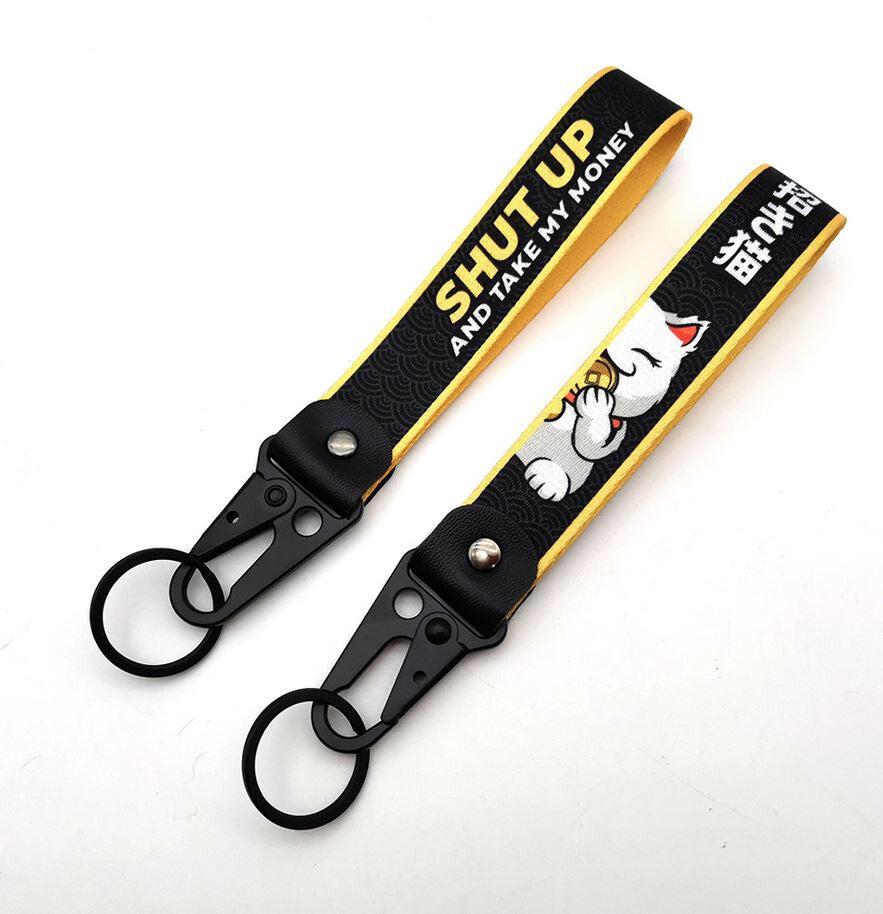 1-piece car keychain/key ring with lanyard, car accessories, Fortune Cat, suitable for Toyota .