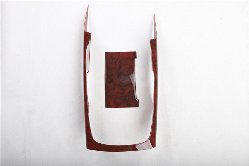 Car Console Gear Shift Frame Cover Trim 2PCS Fit for Audi A6L 2012-2018 Red Wood