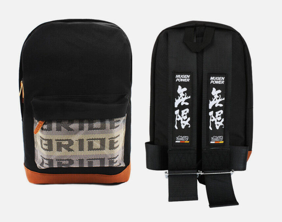 Bridal Gradient Fabric Backpack with Adjustable Shoulder Straps, Mugan Black, Suitable for Honda