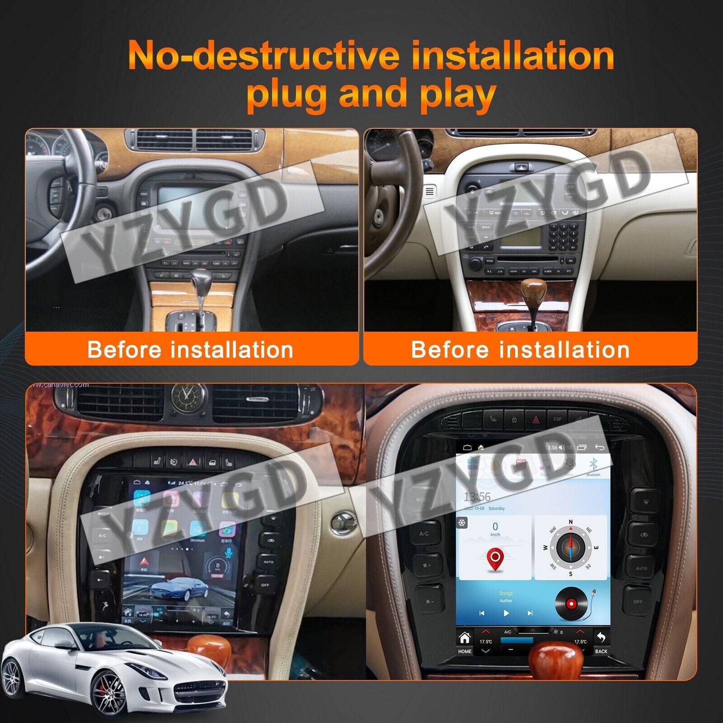 Android for Jaguar S-TYPE 2004 2005 Car Radio Carplay Screen Stereo Receiver 32G