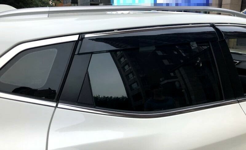 4P for Nissan Rogue 2017-2020 Smoky Black Window Sun Rain Guard Visor Vent Shade