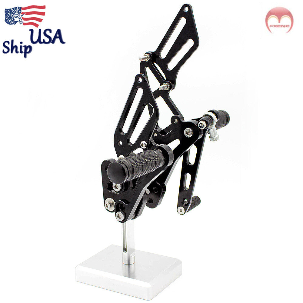 CNC aluminum alloy pedals suitable for Suzuki GSXR600/750 2006-2010 models, including footstool, gears, and spikes.