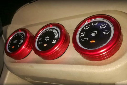 for Mitsubishi Lancer EVO 09-16 Red Aluminum Central Console Ac Knob Cover Trim