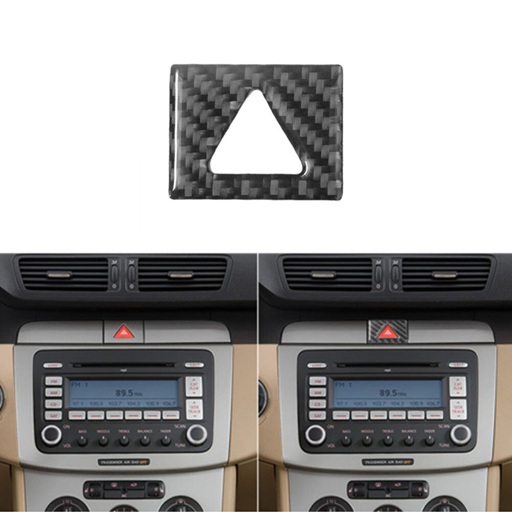 Carbon Fiber Warning Light Button Cover Trim for Volkswagen for Passat 2006-2011