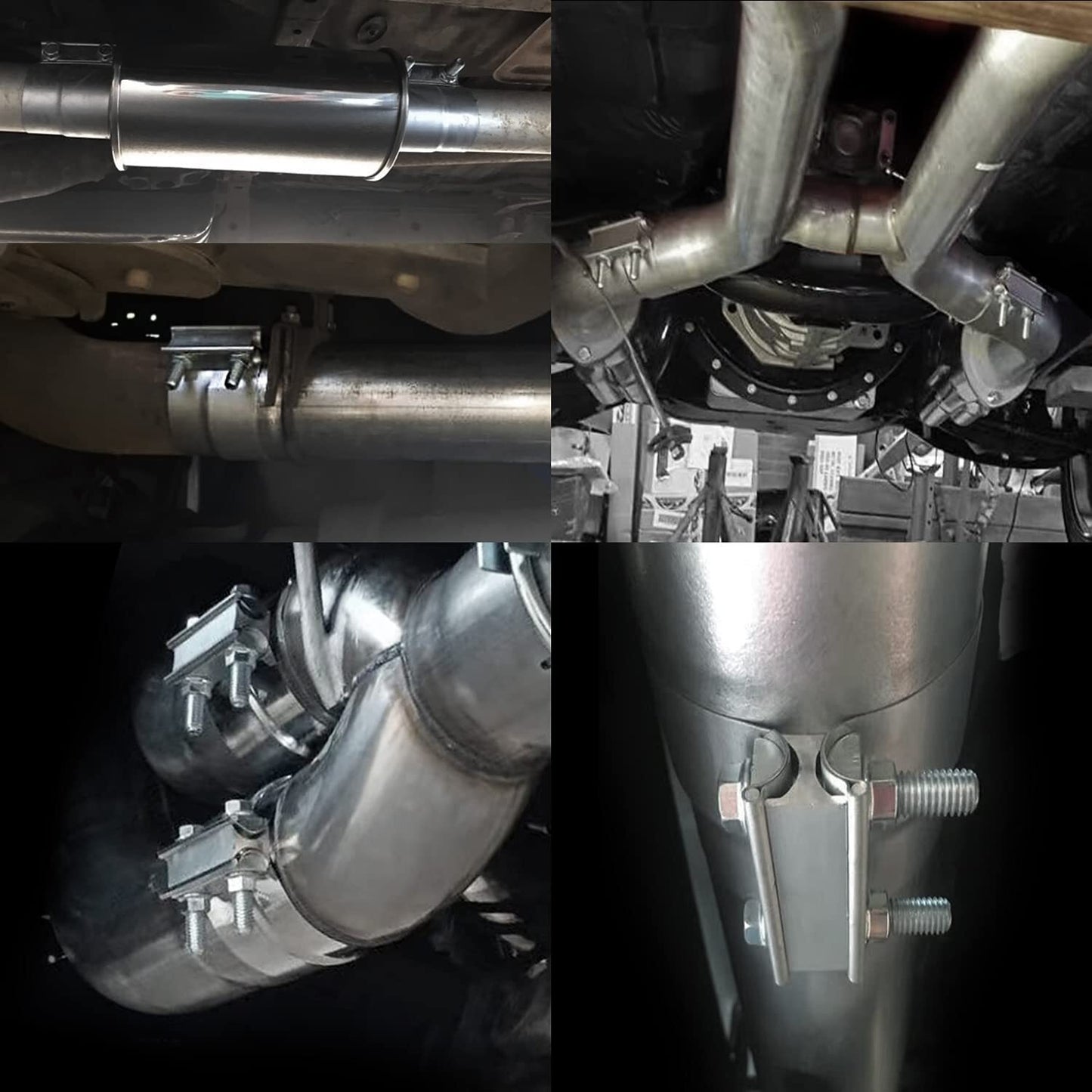 5-inch Butt connector exhaust clip with sleeve, stainless steel automotive exhaust clip