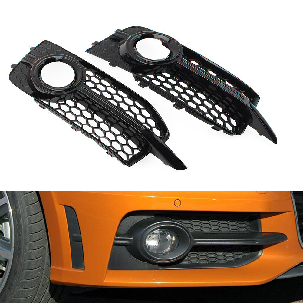 2x Front Bumper Honeycomb Fog Light Grill Cover for Audi A1 8X S-Line S1 2010-14