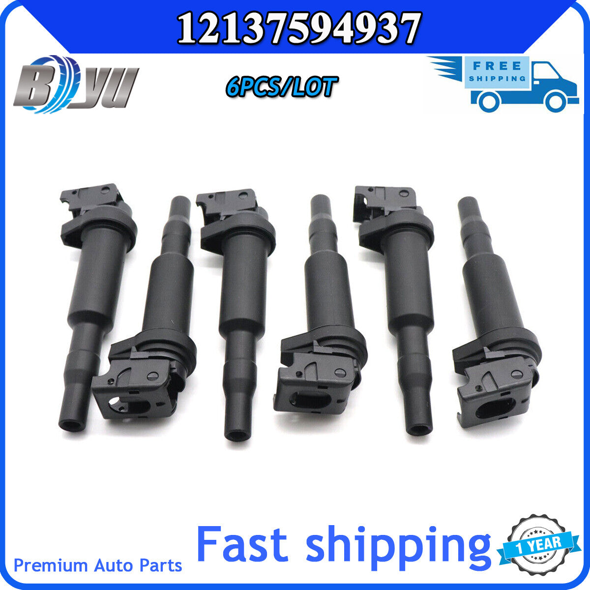 12137594937 New Set of 6 Direct Ignition Coils pack for BMW E90 E92 128i 328i CN